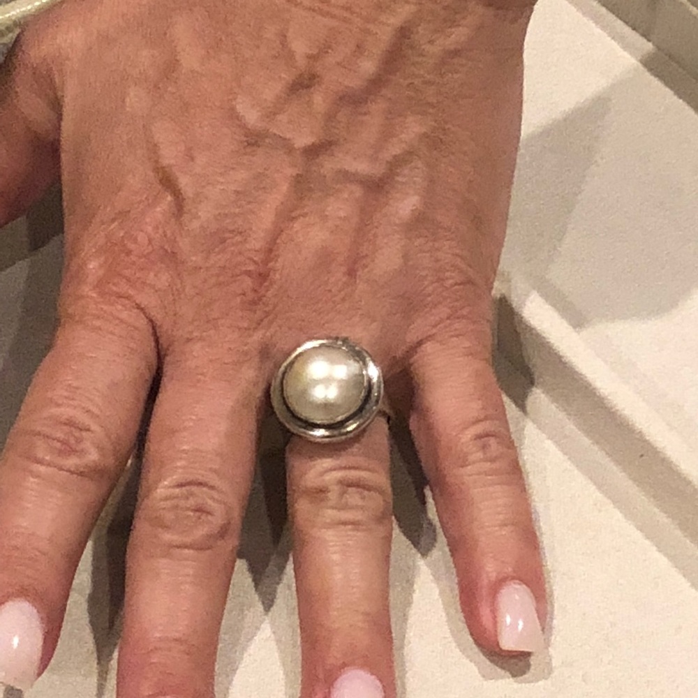 Mabe pearl Judith ripka sterling silver ring